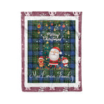 Personalized Gift Tartan Plaid Blanket Clan MacLaren Ancient With Funny Santa Snowman Reindeer Merry Christmas Fleece Blanket, Home Living Room, Plaid Blanket, Tartan Blanket, Scottish Blanket, Buffalo fleece blanket, Christmas Blanket