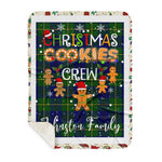 Personalized Gift Tartan Plaid Blanket Clan Johnson With Christmas Cookie Baking Crew Christmas Gift Sherpa Blanket, tartan sherpa blanket,buffalo plaid sherpa blanket,christmas sherpa blanket,Christmas Throw Blanket,green plaid sherpa blanket,green sherpa blanket