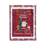 Personalized Gift Tartan Plaid Blanket Clan Inverness With Funny Santa Snowman Reindeer Merry Christmas Fleece Blanket, Home Living Room, Plaid Blanket, Tartan Blanket, Scottish Blanket, Buffalo fleece blanket, Christmas Blanket