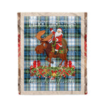 Personalized Gift Plaid Tartan Blanket Clan Campbell Dress Ancient With Moose Lover Xmas Gift Santa Riding Christmas Fleece Blanket
