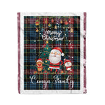 Personalized Gift Tartan Plaid Blanket Clan Comyn With Funny Santa Snowman Reindeer Merry Christmas Fleece Blanket, Home Living Room, Plaid Blanket, Tartan Blanket, Scottish Blanket, Buffalo fleece blanket, Christmas Blanket