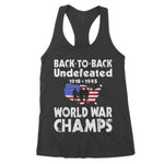 Back To Back Undefeated World War Champs USA Flag Soldiers Women's Tank Top - Scotstee Shop