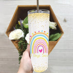 Back To School Skinny Tumbler 100th Day Of School Teacher 100 Days Smarter Rainbow Back To School Gift - Scotstee Shop