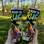 Back To School Skinny Tumbler 1st Grade Dinosaur Monster Truck Back To School Boys Gift - Scotstee Shop