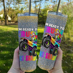 Back To School Skinny Tumbler 2nd Grade Unicorn Monster Truck Back To School Backpack Girl Gift - Scotstee Shop