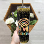 Back To School Skinny Tumbler 3rd Grade Teacher Rainbow Leopard Third Grade Back To School Gift - Scotstee Shop