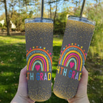 Back To School Skinny Tumbler 4th Grade Rainbow Girl Boys Teacher Hello Fourth Grade Squad Back To School Gift - Scotstee Shop