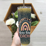 Back To School Skinny Tumbler After School Teacher Leopard Rainbow Appreciation Back To School Gift - Scotstee Shop