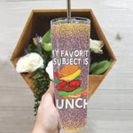 Back To School Skinny Tumbler Burger Favorite Subject Is Lunch Fun Back To School Class Gift - Scotstee Shop