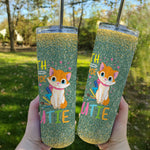 Back To School Skinny Tumbler Cat Student Senior 4th Grade Cutie Back To School Gift - Scotstee Shop