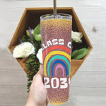 Back To School Skinny Tumbler Class Of 2034 Rainbow Grow With Me School Teacher Student Back To School Gift - Scotstee Shop
