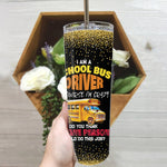 Back To School Skinny Tumbler Crazy School Bus Driver Back To School Funny School Bus Gift - Scotstee Shop