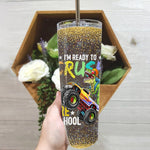 Back To School Skinny Tumbler Crush Preschool Dinosaur Monster Truck Back To School Boys Gift - Scotstee Shop
