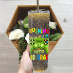 Back To School Skinny Tumbler Crushing Into Second Grade Back To School Video Game Gift - Scotstee Shop