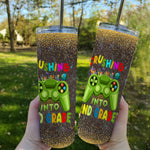 Back To School Skinny Tumbler Crushing Into Second Grade Back To School Video Game Gift - Scotstee Shop