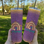 Back To School Skinny Tumbler Cute School Psychologist Boho Leopard Rainbow Psychology Back To School Gift - Scotstee Shop