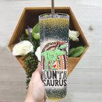 Back To School Skinny Tumbler Dinosaur T-rex Leopard Rainbow Auntasaurus Aunta Aunt Saurus Back To School Gift - Scotstee Shop
