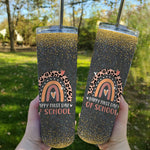 Back To School Skinny Tumbler First Day Of School Skinny Tumbler Leopard Rainbow Kindergarten Teacher First Day Of School Gifts Back To School Gift - Scotstee Shop
