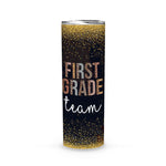 Back To School Skinny Tumbler First Grade Team Hello Back To School Appreciation Leopard Gift - Scotstee Shop