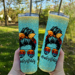 Back To School Skinny Tumbler Gift For Teacher Off Duty Messy Bun Sunglasses Last Day Of School Gift Back To School Gift - Scotstee Shop