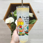 Back To School Skinny Tumbler Gnomes Having Awesome Students Pencil Funny Teacher Gift Back To School Gift - Scotstee Shop