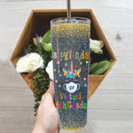 Back To School Skinny Tumbler Happy 100 Days Of Virtual 4th Grade School Unicorn Mask Gift Back To School Gift - Scotstee Shop
