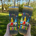 Back To School Skinny Tumbler Happy 100th Day Of School Three Gnomes Virtual Teachers Kids Back To Schcool Gift - Scotstee Shop