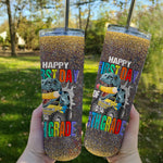 Back To School Skinny Tumbler Happy First Day Of 5th Grade Monster Truck Dinosaur Back To School Gift - Scotstee Shop