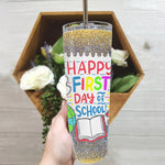 Back To School Skinny Tumbler Happy First Day Of School Back To School Gift - Scotstee Shop