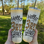 Back To School Skinny Tumbler Hello 3rd Grade Leopard Teacher Students Back To School Girl Gift - Scotstee Shop