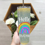 Back To School Skinny Tumbler Hello 5th Grade Teacher Rainbow Fifth Grade Back To School Gift - Scotstee Shop