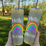 Back To School Skinny Tumbler Hello 5th Grade Teacher Rainbow Fifth Grade Back To School Gift - Scotstee Shop