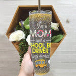 Back To School Skinny Tumbler Im A Mom And School Bus Driver Nothing Scares Me Back To School Gift - Scotstee Shop