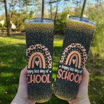Back To School Skinny Tumbler Last Day Of School Leopard Rainbow Kindergarten Teacher 20oz Tumbler Teacher Last Day Of School Gift Back To School Gift - Scotstee Shop