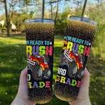 Back To School Skinny Tumbler Monster Truck Im Ready To Crush 3rd Grade Back To School Gift - Scotstee Shop