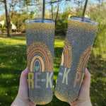 Back To School Skinny Tumbler Preschool Rainbow Girls Boys Teacher Team Pre-k Squad Back To School Gift - Scotstee Shop
