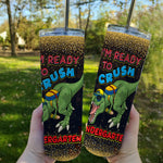 Back To School Skinny Tumbler Ready To Crush Kindergarten Boy Back To School Gift T-rex - Scotstee Shop