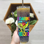 Back To School Skinny Tumbler roaring into preschool t rex back to school dinosaur back to school tumbler back to school gift - Scotstee Shop