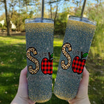 Back To School Skinny Tumbler S Is For School Secretary Leopard Apple Red Plain Back To School Gift - Scotstee Shop