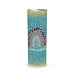 Back To School Skinny Tumbler School Counselor Because Your Life Worth My Time Rainbow Back To School Gift - Scotstee Shop