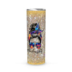 Back To School Skinny Tumbler Teacher Skinny Tumbler Womens Teacher Off Duty Last Day Of School Messy Bun Teacher Gift - Scotstee Shop