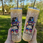 Back To School Skinny Tumbler Teacher Skinny Tumbler Womens Teacher Off Duty Last Day Of School Messy Bun Teacher Gift - Scotstee Shop