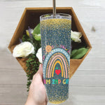 Back To School Skinny Tumbler Team 2nd Grade Leopard Flower Rainbow 2nd Grade Teacher Back To School Gift - Scotstee Shop