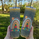 Back To School Skinny Tumbler Team 2nd Grade Leopard Flower Rainbow 2nd Grade Teacher Back To School Gift - Scotstee Shop