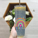 Back To School Skinny Tumbler Team Kindergarten Rainbow Girls Boys Teacher Back To School Gift - Scotstee Shop