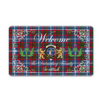 Doormat - Welcome Mat Scottish Clan Dalmahoy Tartan Door Mat, Plaid Doormat With Thistle and Two Lion Scottish