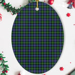 Baillie Hunting Tartan Oval Ornaments, Christmas Tree Ornament, Plaid Christmas Ornaments, Ceramic Oval Christmas Tree Decoration, Tartan Oval Ornaments, Christmas Tree Ornament, Plaid Christmas Ornaments, Ceramic Oval Christmas Tree Decoration