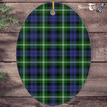 Baillie Modern Tartan Oval Ornaments, Christmas Tree Ornament, Plaid Christmas Ornaments, Ceramic Oval Christmas Tree Decoration, Tartan Oval Ornaments, Christmas Tree Ornament, Plaid Christmas Ornaments, Ceramic Oval Christmas Tree Decoration