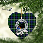 Baillie Scottish Clan Badge Plaid Christmas Ornaments Gift Heart Ornament Baillie Clan Tartan Ornaments, Plaid Ornament, christmas Ornament, plaid christmas ornament