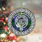 Baillie Scottish Clan Tartan Crest Badge Plaid Ornament Gift. Christmas Tree Ornament Baillie Clan Tartan Ornament,  ceramic ornament, personalized christmas ornaments, christmas tree ornaments, christmas door decorations, Plaid Ornament, Tartan Ceramic Ornament